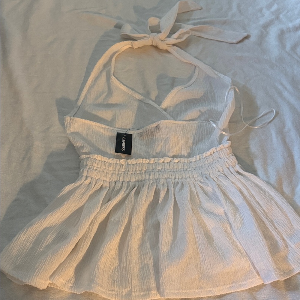 Express White Textured Top - Picture 2 of 3